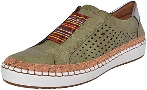 JITUUE Sneakers for Women Slip on Shoes Casual Platform Flats Hollow Mesh Breathable Loafers Walking Lazy Shoes