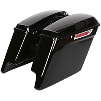 5'' Complete Black Painted/Unpainted Extended Stretched Saddlebags Saddle bag With or Without Hardware (latch kit and lock sets) or Harley Touring 14-18 (Painted Saddlebags With Hardware)