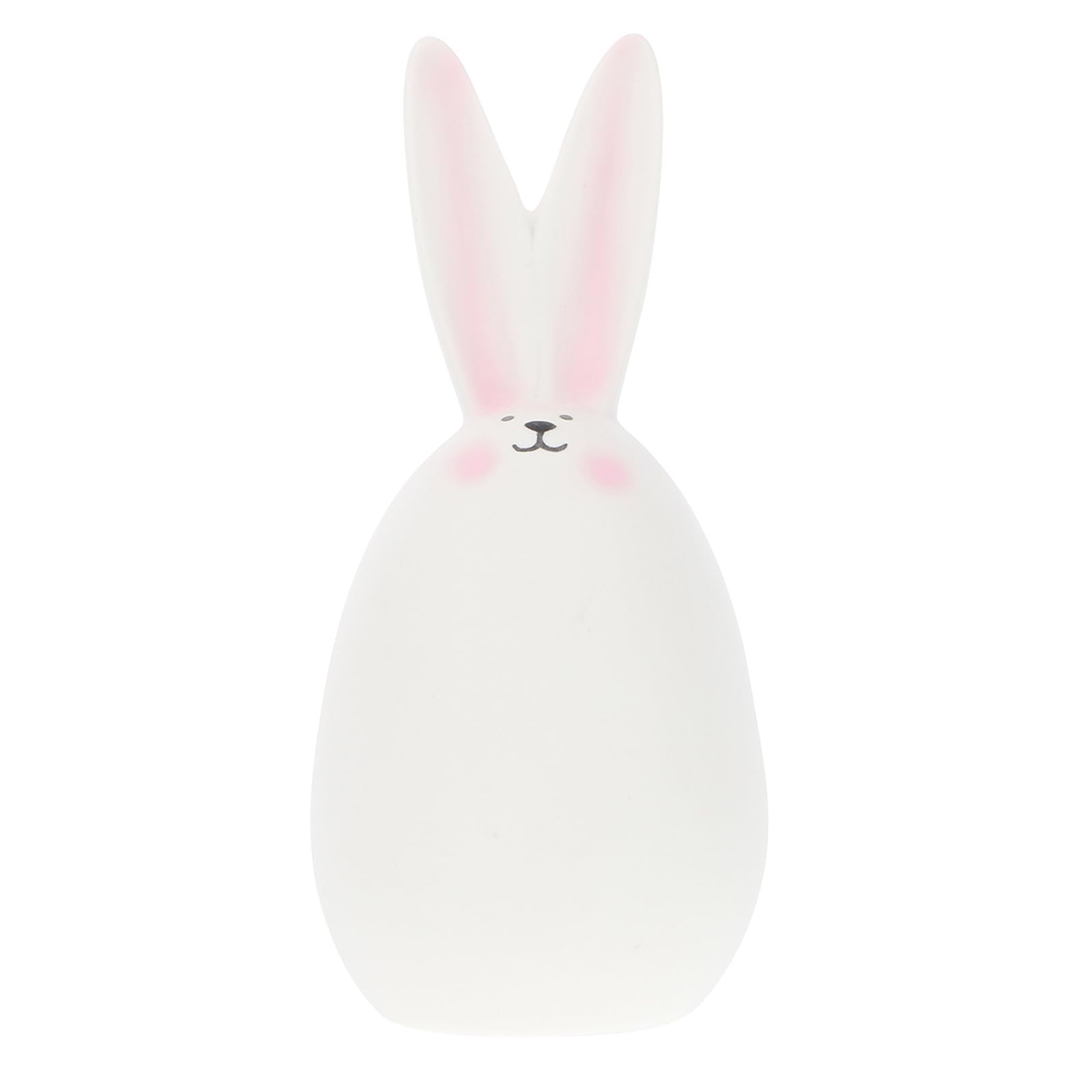 Easter Ceramic Bunny Figurine Porcelain Rabbit Statue Animal Sculpture for Desktop Home Office Decor Collectible Holiday Craft Ornament (Pink)