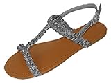 Womens Braided Crossover Gladiator Sandals Shoes (6381 7/8, Pewter)