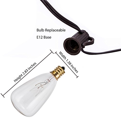 image for MYHH-LITES 20ft Outdoor Patio String lights with 21 ST35 Edison Bulbs(