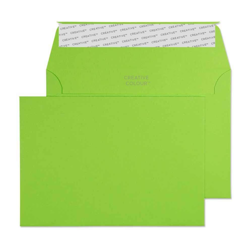 Blake Creative Colour C6 114 x 162 mm 120 gsm Peel & Seal Wallet Envelopes (107) Lime Green - Pack of 500