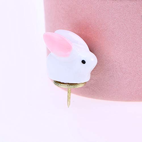 PatyHoll 24 Pcs Thumbtacks Adorable Cartoon Bunny Wall Push Pin Plastic Drawing for Maps Display Board Calendar - Thumbnail 5