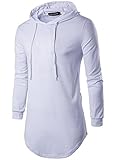 pujingge Men's Hipster Hip Hop Hoodie Tshirt Long Drop Tail Long Sleeve Shirt