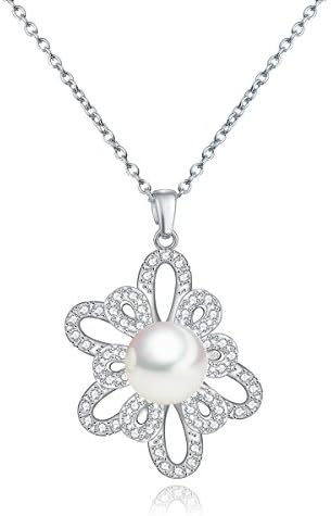 AFSSHOPPING Multilayar-petal Flower Charm Silver Plated Necklace