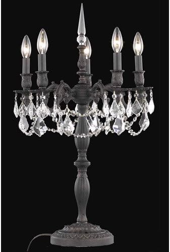 Table Lamps 5 Light With Dark Bronze Finish Spectra Swarovski E12 Bulb 18 inch 300 Watts - World of Classic