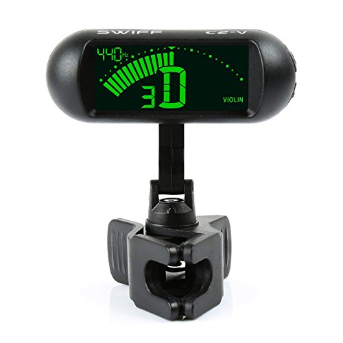 Rinastore Professional Violin Viola Tuner, Clip-On Large LCD Screen Tuner (Black) - Thumbnail 5