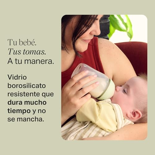 Tommee Tippee Biberones, Biberón Anticólicos Natural Start, 250 ml, 0m+, pack de 1 con Flujo Lento Tetina para un Agarre Natural, Válvula Anticólicos