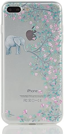 iPhone 8 Plus soft flexible case / iphone 7 Plus Clear Case Bumper Anti-Scratch Slim Ultra Thin Transparent Back Cover for iPhone 7 Plus 5.5-Inch (Green Elephant)