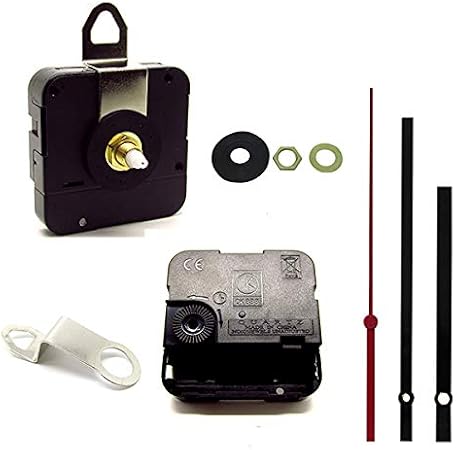 Moteur Quartz Pour Horloge à Cadran 24 Heures - Aiguilles Noires 130 Mm - Mécanisme Moyen Couple - Compatible Cadrans Jusqu'à 7 Mm D'Épaisseur