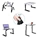 Laptop Stand, Alloyseed Foldable Laptop Table, Height Adjustable Aluminum Laptop Desk for Bed and Sofa, Portable Laptop Bed Tray Table, Including 2 Cooling Fans and Mouse Pad, Macbook Notebook TV Desk