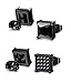 Jstyle 4 Pairs Stainless Steel Mens Womens Stud Earrings Square Cubic Zirconia Piercing 20G 6-8mm