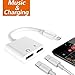 Dual Lighting Port Jack Adapter Headphone Charge and Audio Splitter, 2 in 1 Earphone AUX Music Cable Charger Connect Compatible with iPhone 11/X/8/8 Plus/7/7 Plus/XR/XS/XS MAX(White)
