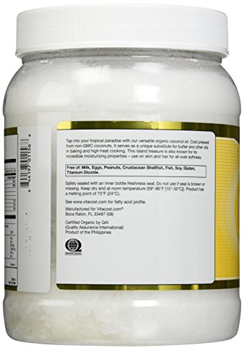 Vitacost Extra Virgin Certified Organic Coconut Oil -- 54 fl oz