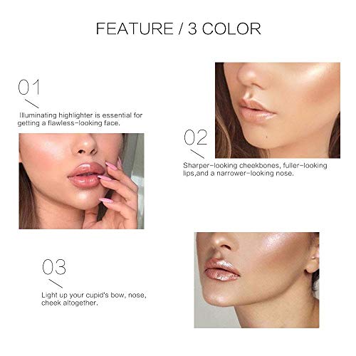 Liquid Highlighter, LEEGOAL Waterproof Smooth Shimmer Face Body Glow Liquid Highlighter, Illuminator Makeup for Face Lip Body Contour Makeup