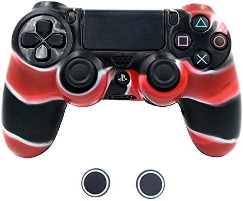 Taifond Anti-Slip Silicone Controller Cover Protective Skins for PS4/SLIM/PRO Controller (Camo Red01)