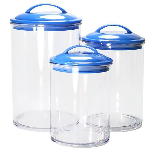 Calypso Basics by Reston Lloyd Acrylic Storage Canisters, Set of 3, Azure