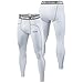 TCA Youth Boys' Compression Leggings Athletic Base Layer Tights Thermal Pants - Boys Leggings Sports for Kids - White, 6-8 Years
