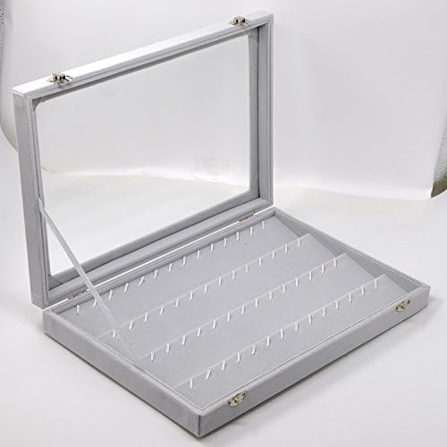 ADTL Jewelry Storage Trays Jewelry Box Display Tray Case Glass Top Velvet