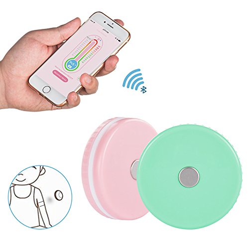 Wearable Wireless Smart Thermometer – 24HS Continuous Fever Monitoring with Mobile Alerts (White)