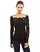 PattyBoutik Women Floral Lace Off Shoulder Top (Black Small)
