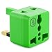 USA to UK Plug Adapter by Yubi Power 2 in 1 Universal Travel Adapter with 2 Universal Outlets - Green 2 Pack - Type G for United Kingdom, England, Hong Kong, Ireland, Scotland, and more