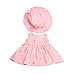 MonkeyJack 2pcs Fancy Clothes Outfit for 18inch American Girl My Life Zapf Baby Born Dolls Floral Dress Hat Set Pink