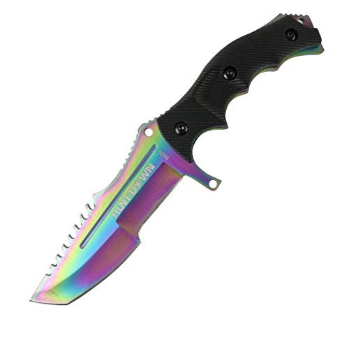 New mini gold csgo huntsman fixed blade hunting knife b…