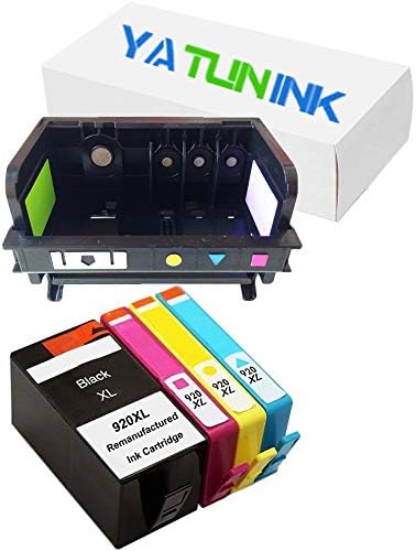YATUNINK 1 Pack Remanufactured for HP 920 Printhead 4 Slot + 4 Pack for HP 920XL Ink Cartridges Compatible for HP OfficeJet 6000 OfficeJet 6500 OfficeJet 6500A OfficeJet 7000 OfficeJet 7500A Printer