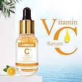 LANBENA Vitamin C Serum with Hyaluronic Acid for Face and Skin - Japanese Formula - Made with Natural Ingredients | Brighten Skin, Anti Wrinkle, Anti Aging, Fade Age Spots and Sun Damage - 1.37 Fl. oz