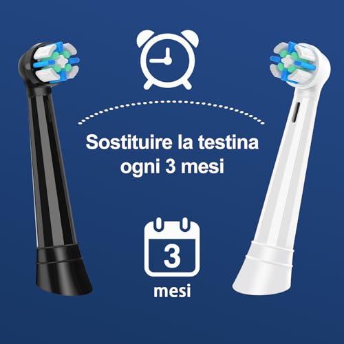 8 Replacement Heads Compatible with Oral B IO 3N/3/4/5/6/7/8/9/10 Series Electric Toothbrush IO, Compatible with Oral B IO for Good Cleaning and Protection of Teeth (Black)