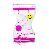 Colorful Liquid Motion Bubbler Desk Sensory Toy Timer Zig Zag Floating Rotating Circles for Play, Fidgeting, Captivating Distraction by Super Z Outlet (Happy Face)