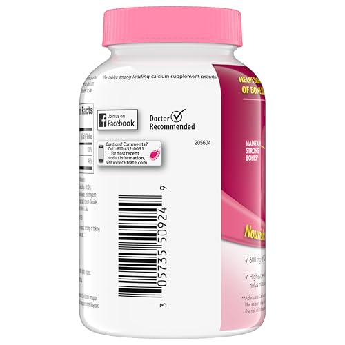 CALTRATE 600 PLUS D3 CALCIUM AND VITAMIN D SUPPLEMENT TABLETS, BONE HEALTH SUPPLEMENTS FOR ADULTS – 120 COUNT