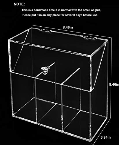 Newslly Acrylic Clear Covered Makeup Brush Holder with Dustproof Lid, Pearls Beads, Large Capacity for Cosmetic Brush Storage (Black)...