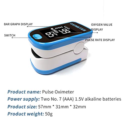 JCeepd IHHI Series FiNgErTiP Pulse ΟxIMeTeR Blood ΟxYgEn Saturation Monitor with Silicon Cover, Batteries and Lanyard
