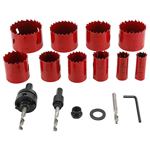 HighFree Bi-Metal Hole Saw Cutter Kit Durable High Speed Steel Hole Saw Blades for Hole Cutting on Metal, Wood, PVC Board, Plastic and Drywall (3/4" to 2-1/2")