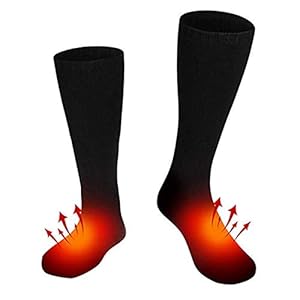 FAMKIT Elektrische Oplaadbare Batterij Verwarmde Sokken voor Mannen Vrouwen,Winter Warme Thermo-Sokken Buitensporten Ski…