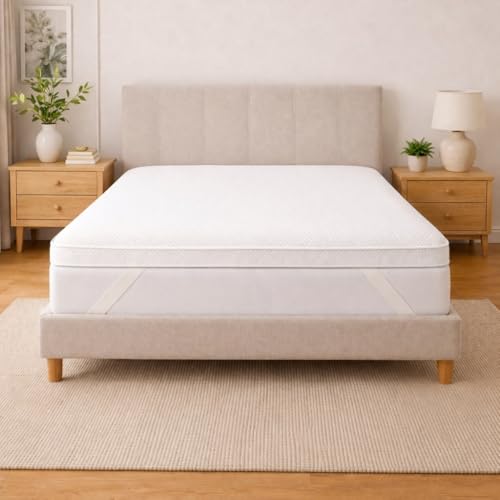 CasaVora Homes High Density Soft Foam Mattress Topper (5cm Thickness) | Premium Knitted Fabric | Plush Comfort & Support | Breathable, Durable, Luxury Bed Topper (King - 180 x 200 cm)