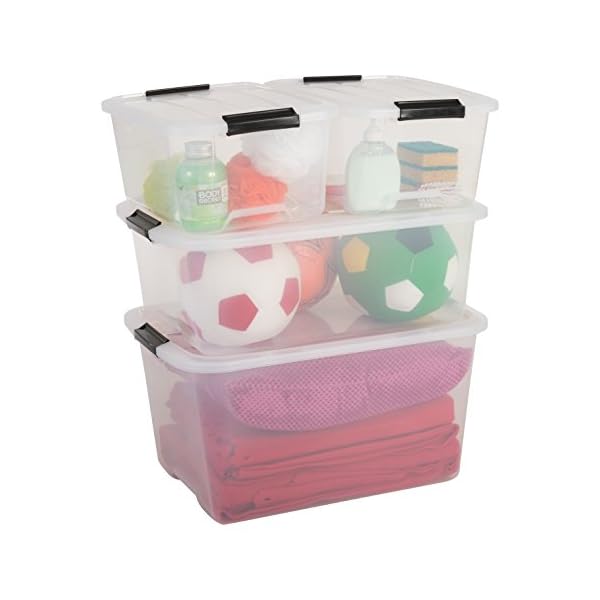 Iris Ohyama Aufbewahrungsbox mit Deckel, 45L, 2er-Set, Transparent, SchnappverschlÃ¼sse mit Griffen, Stapelbar, Stark & Langlebig, FÃ¼r Kleidung, Garage, Zuhause, BÃ¼ro, Plastikbox, Lagerung TB-45 – Bild 7