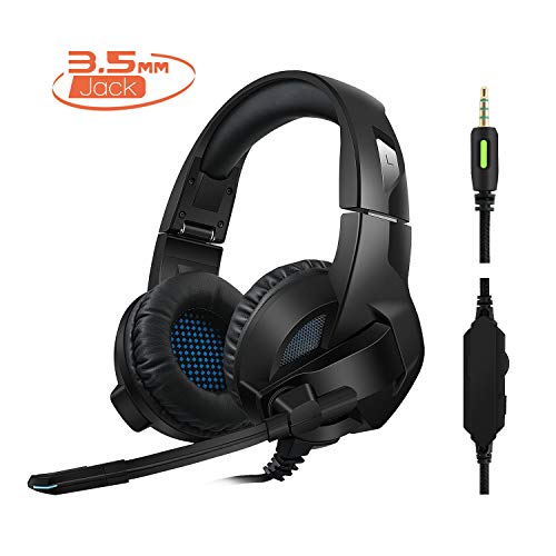 Rimila Stereo Gaming Headset for PS4, PC, Xbox One Controller, Noise Cancelling Over Ear Headphones with Mic, Bass Surround, Soft Memory Earmuffs for Laptop Mac Switch Games - Thumbnail 7