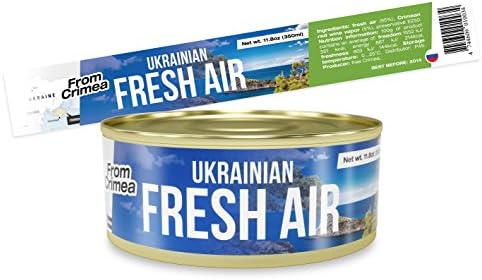 Can of Fresh Air - Crimea Ukraine - Funny Souvenir Gift in for Friends, Mom, Dad, Birthday Girl, Boy - hilarious present idea in a tin 11.8 oz