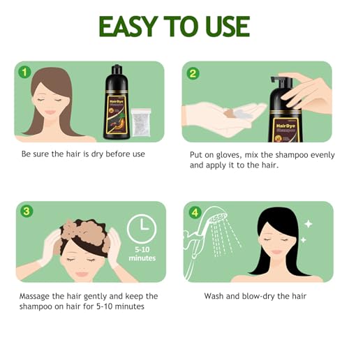 3 IN 1 CHESTNUT BROWN HAIR DYE FOR ALL HAIR TYPES, INSTANT DARKENING WITH LONG-LASTING NATURAL COLOR, 16.9 FL OZ