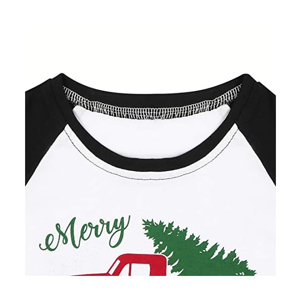Newborn Baby Boy Girl Merry Christmas Tshirt Christmas Car Xmas Tree Cute Long Sleeve Raglan Christmas Shirt Top - Image 4