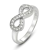 925 Sterling Silver Cubic Zirconia Infinity Symbol Ring