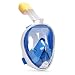 PACEARTH Full Face Snorkel Mask 180 Degree View Anti-Fog Anti-Leak Tubeless Free Breath Masks Snorkeling Set with Gear Bag for Adult