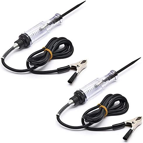 DC Voltage Circuit Tester – 6V/12V/24V Car & Truck Test Light With Long Spring Wire, Chrome Probe, And Reusable Indicator Bulb