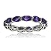 Ice Gems Sterling Silver African Amethyst 5x3mm Oval-cut Eternity Band Ring