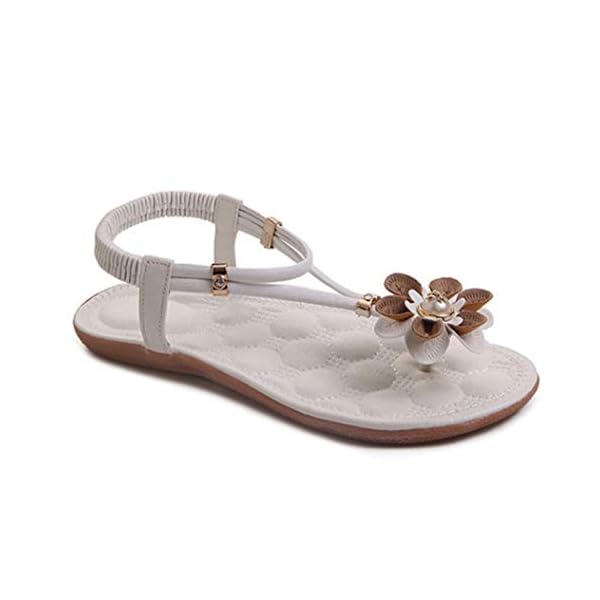 Verano Bohemia Sandalias Planas Mujer Casual Flor Playa Chanclas Punta Abierta Slip On Pumps Correa de Tobillo Zapatos… | DeHippies.com