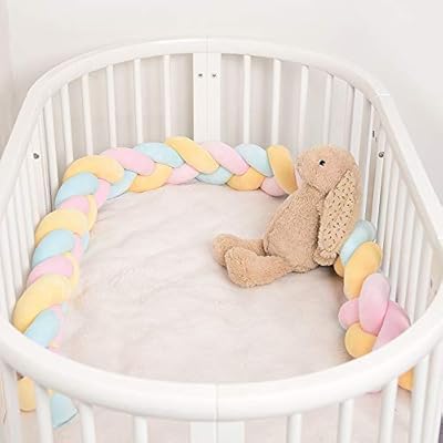 baby crib solid braided bumper
