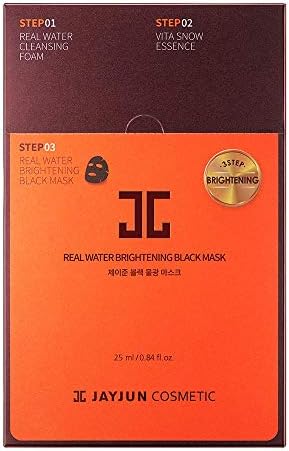 JAYJUN Real Water Brightening Black Mask 25ml / 0.84 fl.oz. Pack of 4